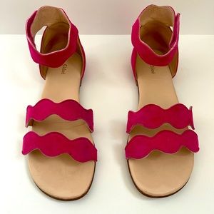 Girls Chloe Pink Suede Sandal - size 35